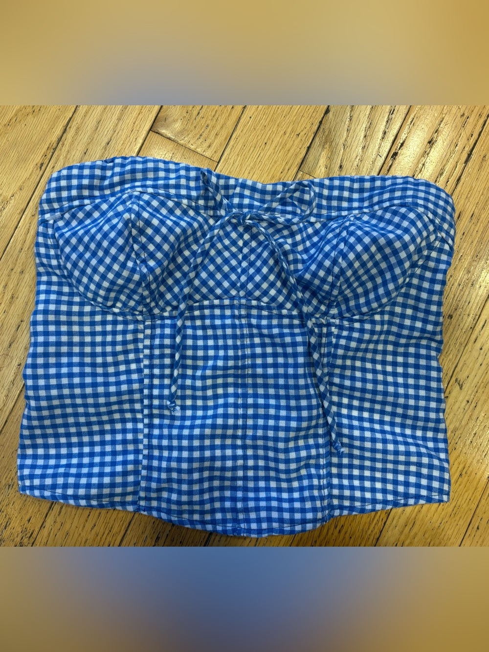 Kirious Los Angeles Blue Gingham Bustier Crop Top